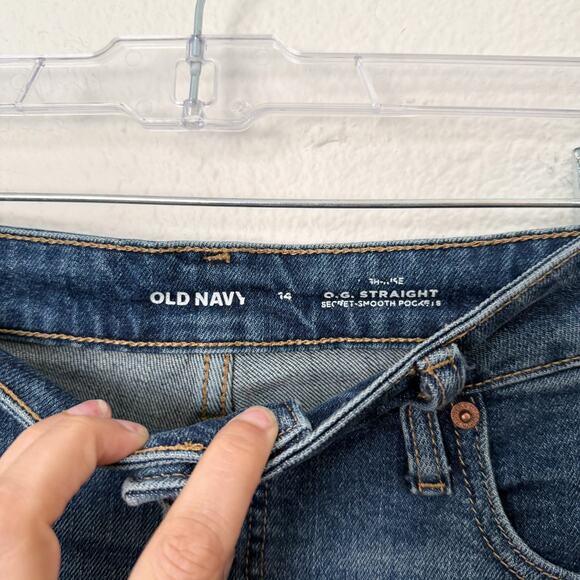 [Old Navy] High Rise The O.G. Denim Shorts Cuffed Medium Wash Smooth Pockets 14 - Picture 11 of 11